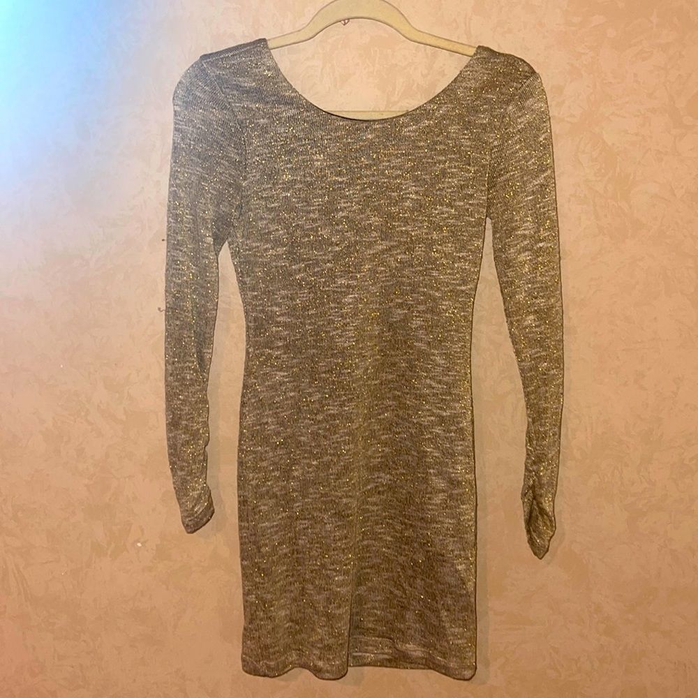 Gold mini dress